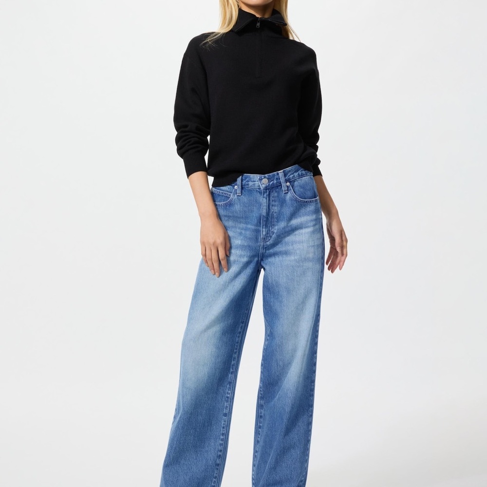 Classic High-Rise Wide-Straight Women's Jeans - Light Blue (100% Cotton)